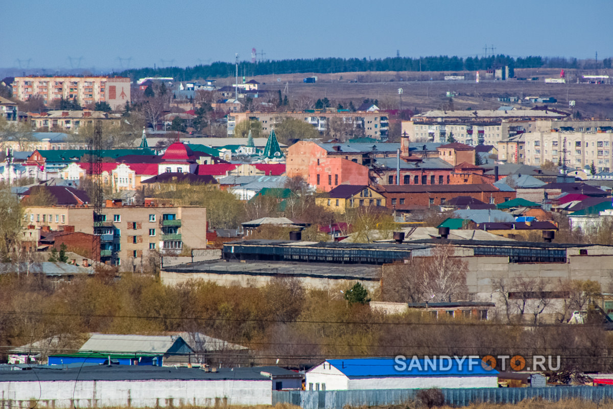 Вид на Троицк с холма за городом